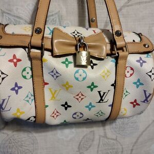 Louis Vuitton Multicolor Satchel with Tan Accents